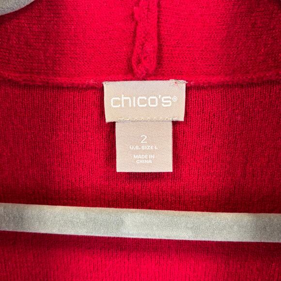 Chicos Cardigan Large Wool Lagenlook Quiet Luxury Career Dolman Sleeve Pocket - Picture 5 of 10